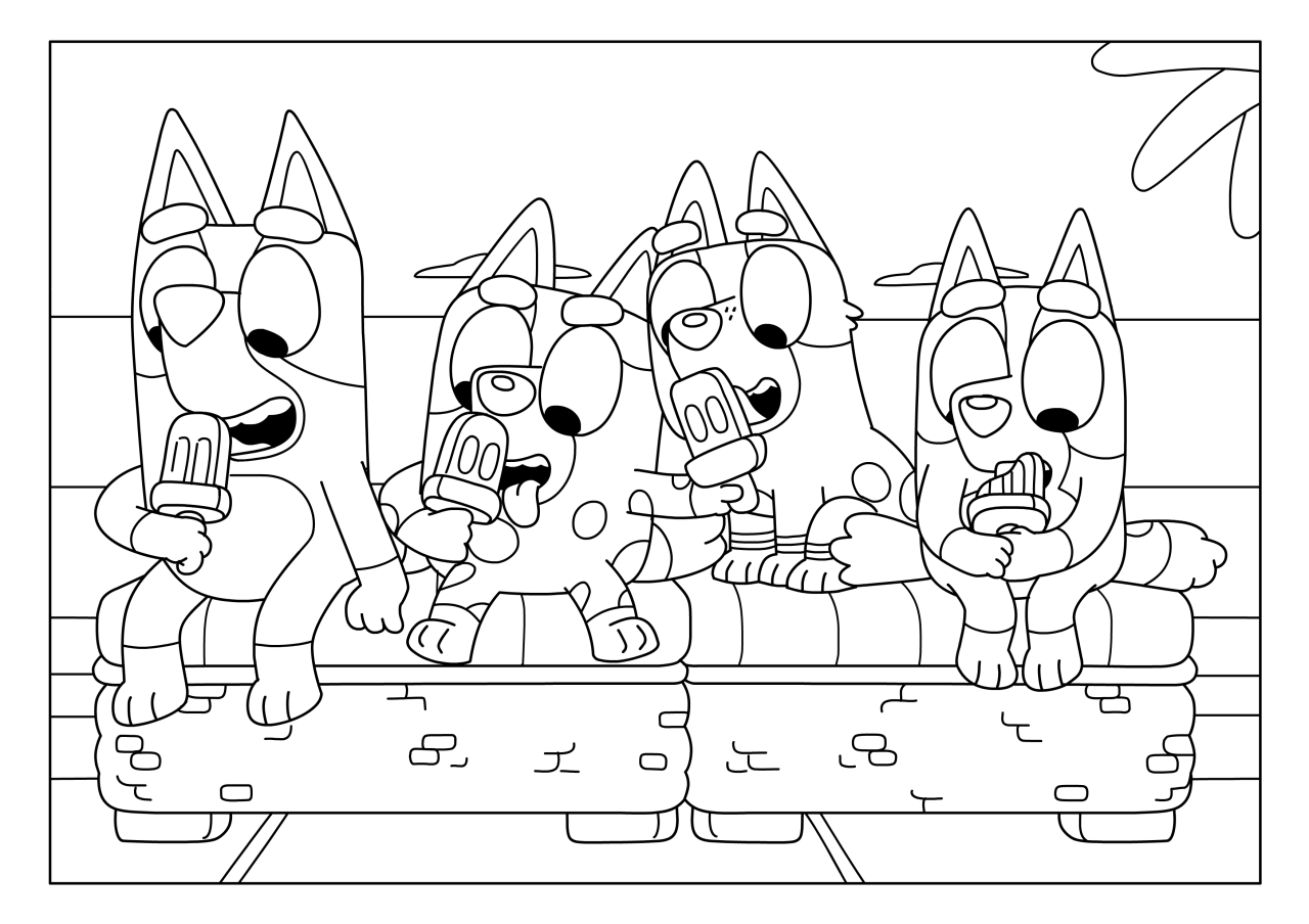 Bluey coloring pages free