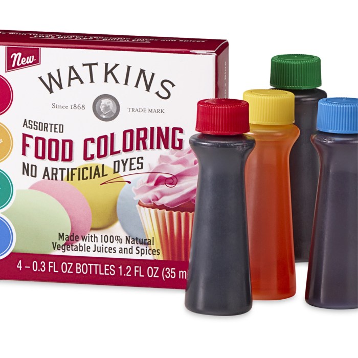 Watkins assorted food coloring