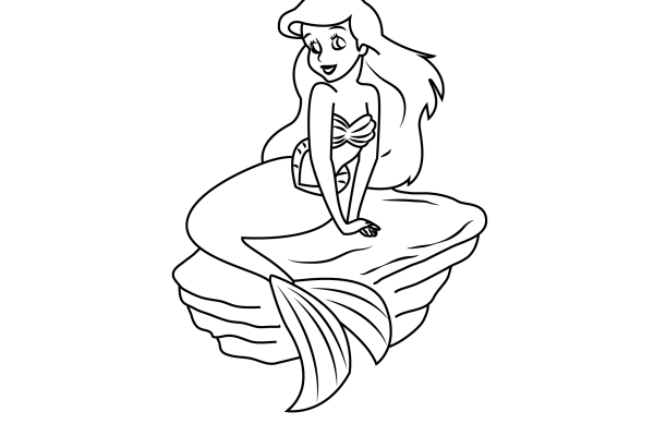 Ariel mermaid coloring pages