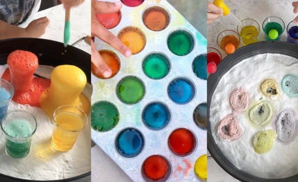 Baking soda vinegar food coloring