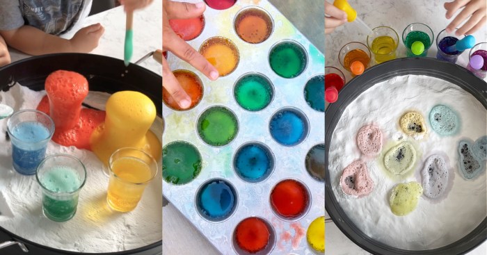 Baking soda vinegar food coloring