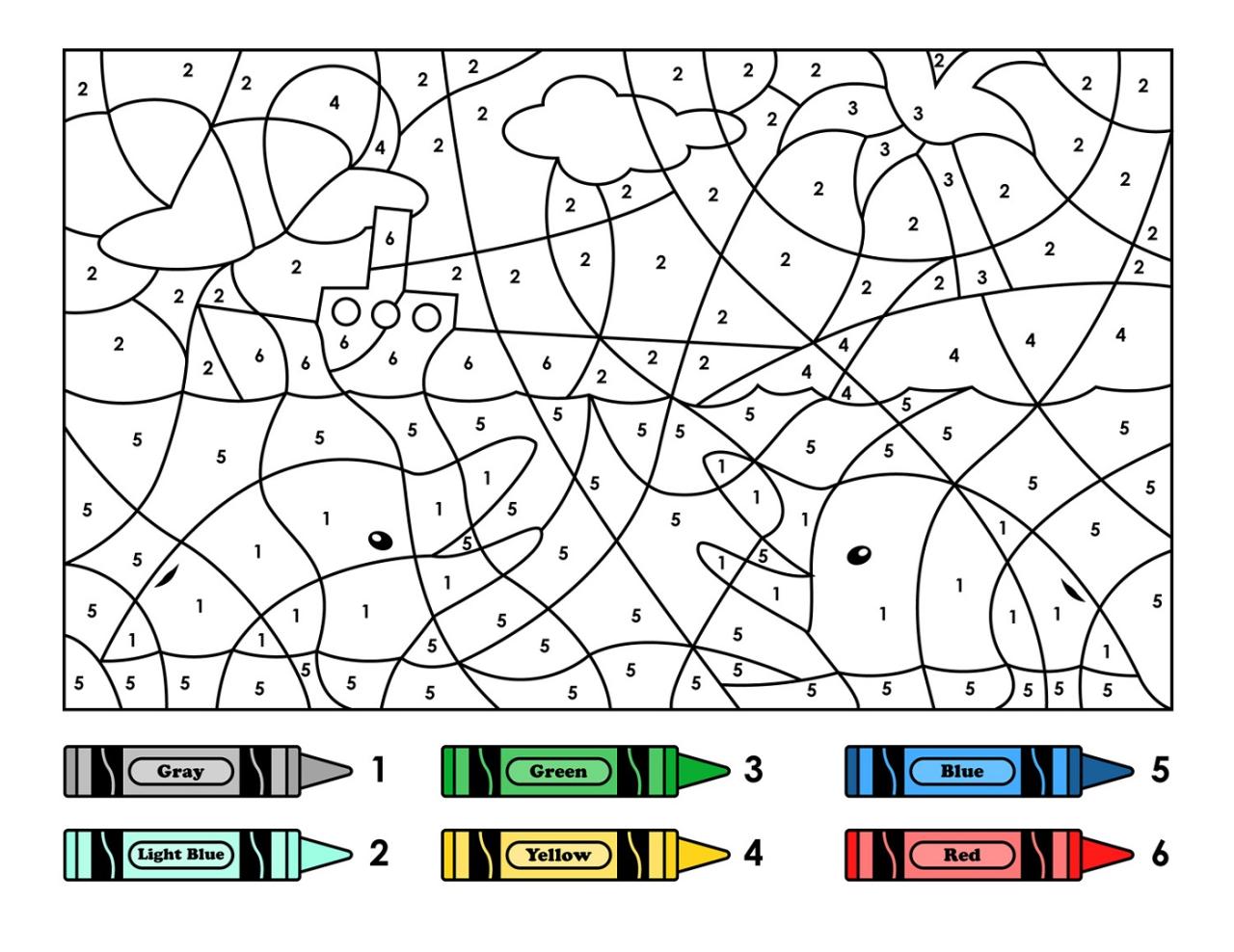 Color by number coloring pages