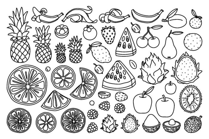 Free printable food coloring pages