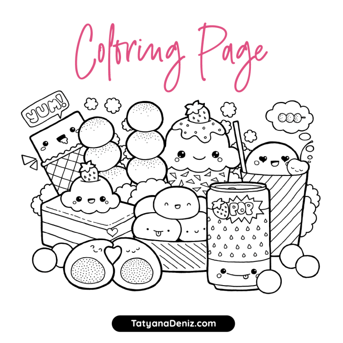 Free printable food coloring pages