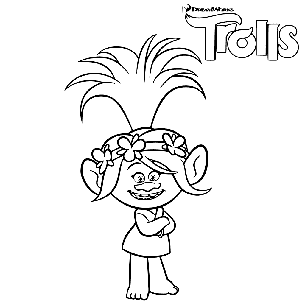 Trolls movie coloring pages