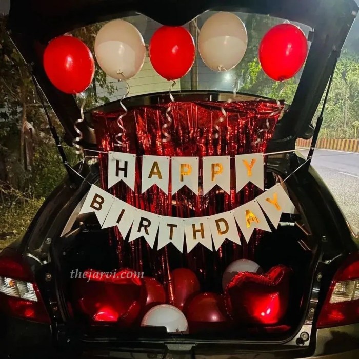 Happy birthday car decoration