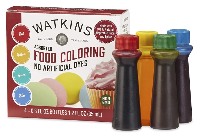 Watkins assorted food coloring