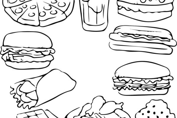 Coloring pages of fast food