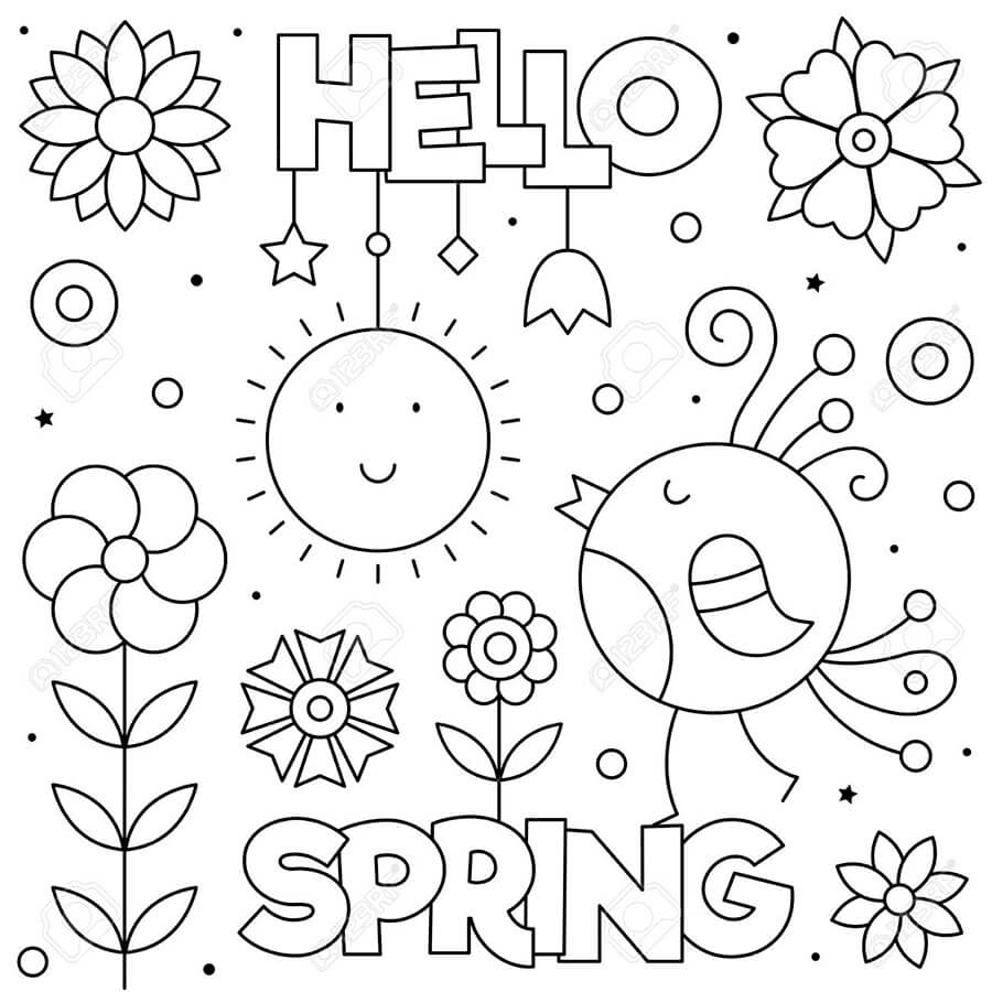 Spring printable coloring pages