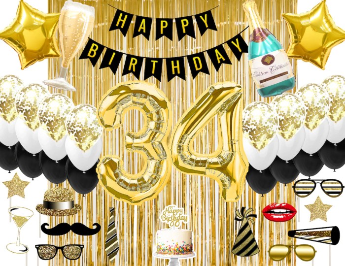 34th birthday decoration ideas