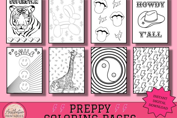 Preppy coloring pages