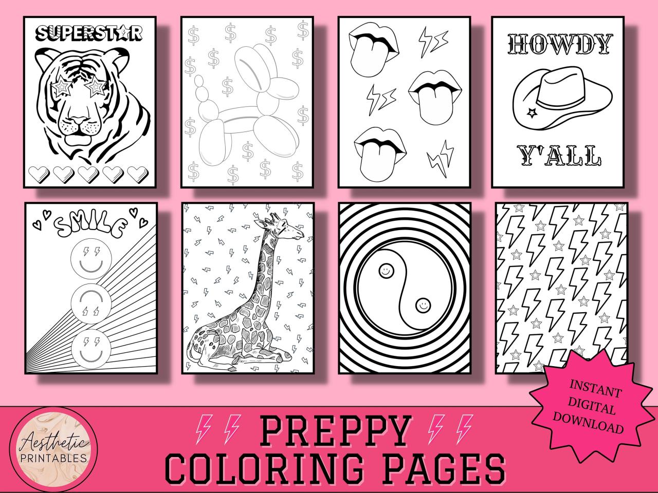 Preppy coloring pages