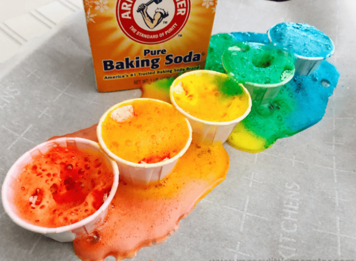 Baking soda vinegar food coloring