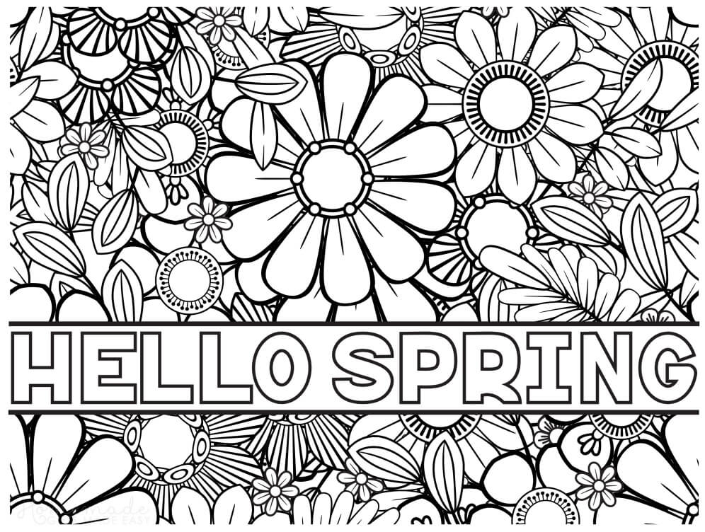 Spring printable coloring pages