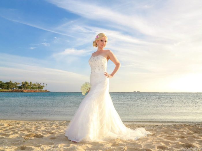 Hawaiian style wedding dress