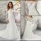 High Neck Lace Long Sleeve Wedding Dresses