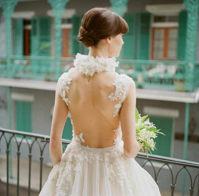 Full back wedding dress