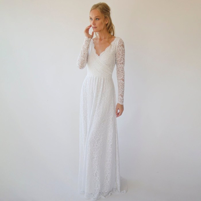 Ivory wedding dress long sleeve