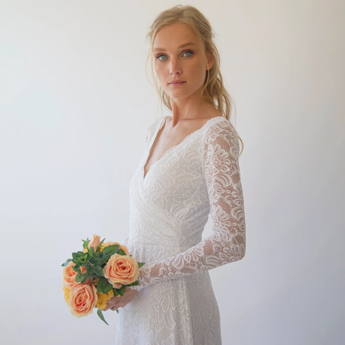 Ivory wedding dress long sleeve