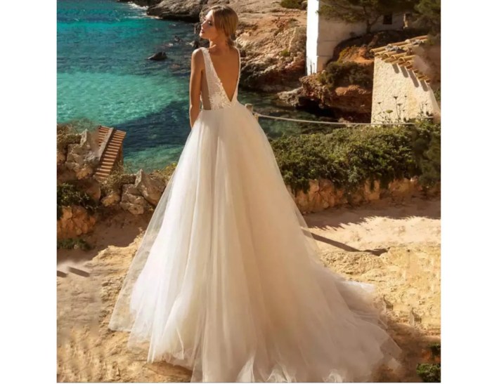 Ivory beach wedding dresses