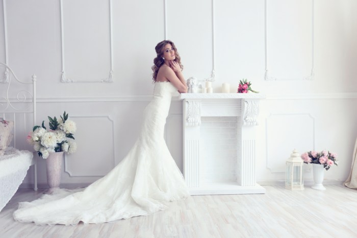 High neck wedding dress mermaid