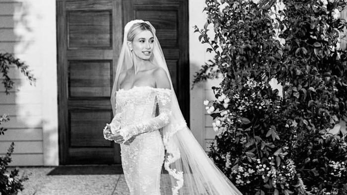 Hailey bieber inspired wedding dress